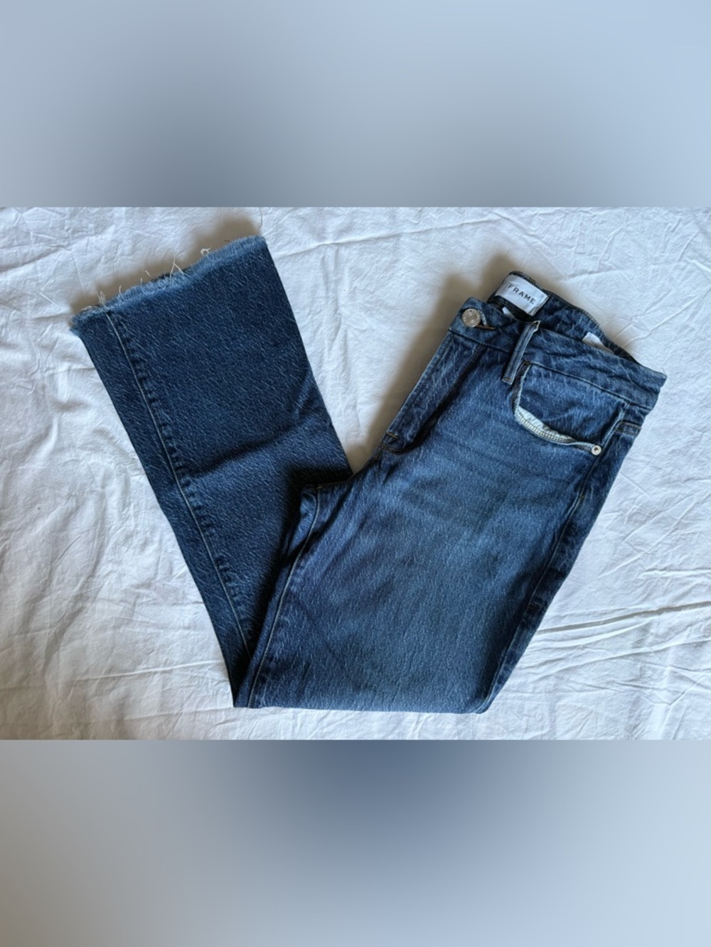 FRAME Le Crop Mini Boot Cut Medium Wash Jeans Size 27 - Picture 13 of 13
